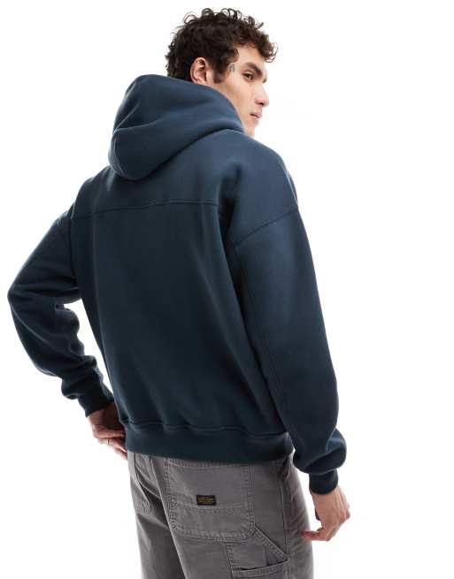 Abercrombie Fitch icon embroidered logo hoodie in navy ASOS