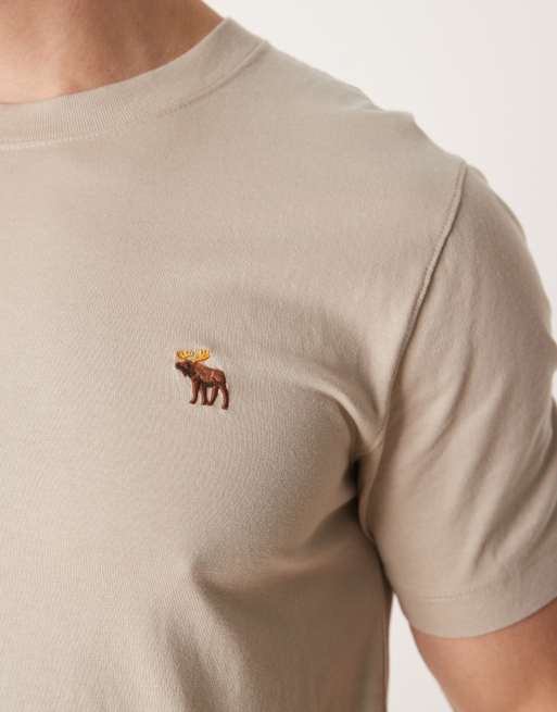 Abercrombie & Fitch icon logo 5 pack t-shirts in neutral, 4 of 5