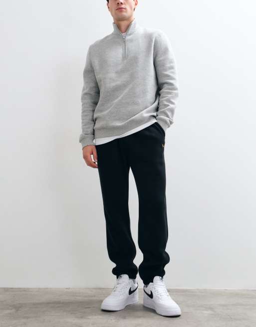 Abercrombie & Fitch icon logo cuffed leg joggers in black, 2 of 5