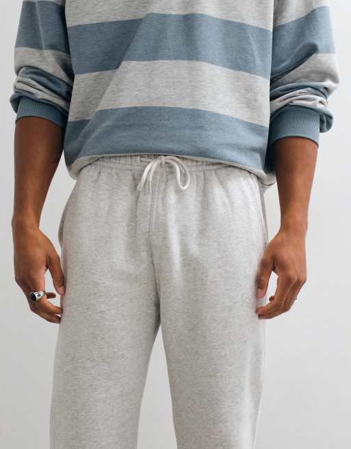 Abercrombie & Fitch icon logo cuffed leg trackies in light grey, 4 of 5