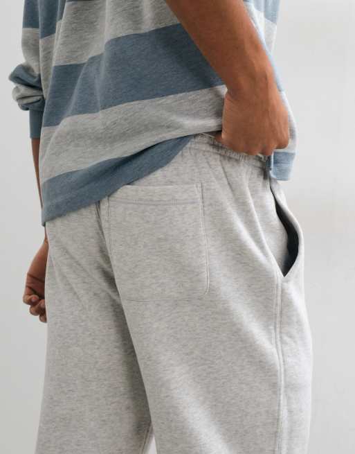 Abercrombie & Fitch icon logo cuffed leg trackies in light grey, 5 of 5