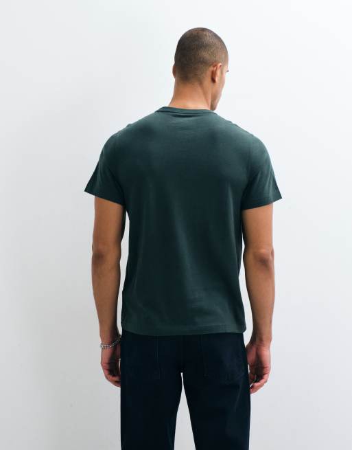 Abercrombie & Fitch icon logo essential t-shirt in dark green, 5 of 5