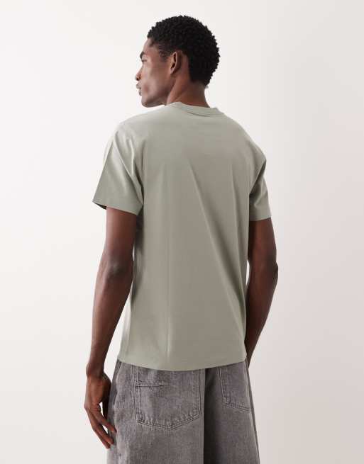 Abercrombie & Fitch icon logo everyday essential t-shirt in sage green, 3 of 5
