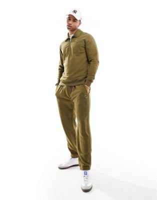 Abercrombie & Fitch icon logo french terry sweat joggers in olive green co-ord
