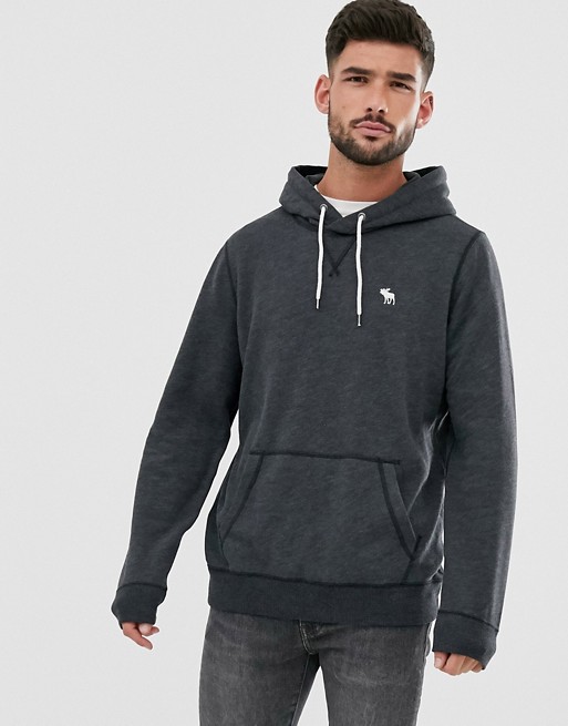 Abercrombie & Fitch icon logo hoodie in black