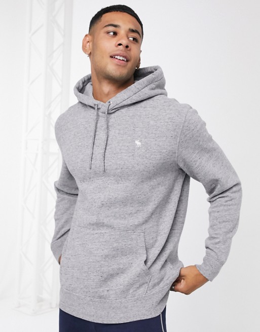 Abercrombie & Fitch icon logo hoodie in grey heather