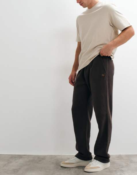 Abercrombie & Fitch Icon-Logo Jogger mit geradem Bein in Braun - view 1