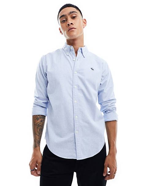 Abercrombie &amp; Fitch icon logo oxford shirt in light blue