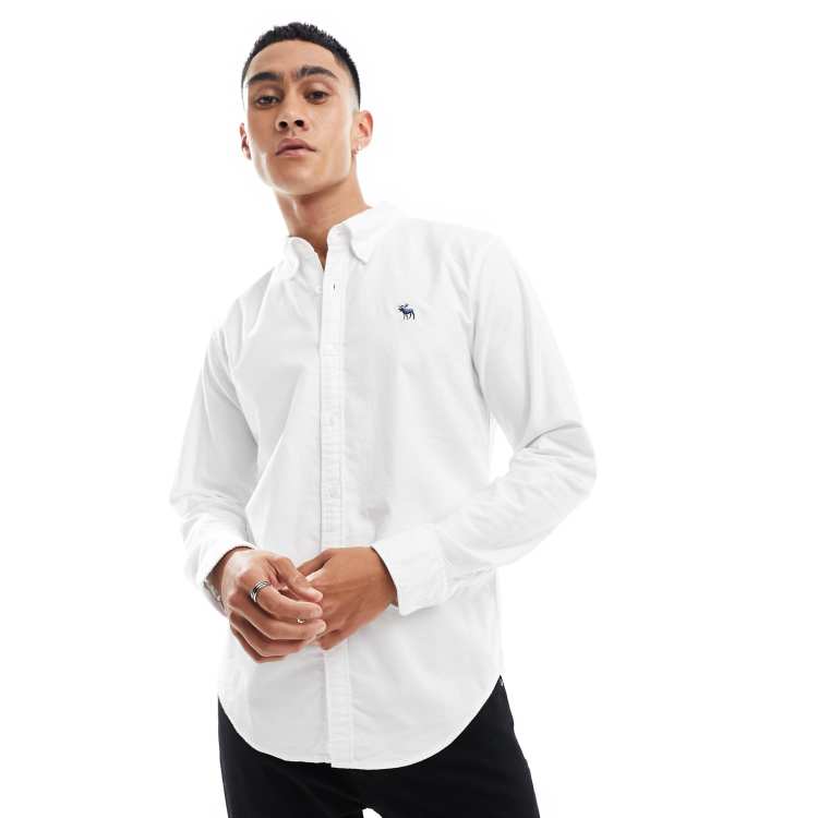 Abercrombie Fitch icon logo oxford shirt in white