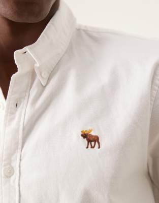 ABERCROMBIE & FITCH ICON LOGO OXFORD SHIRT 