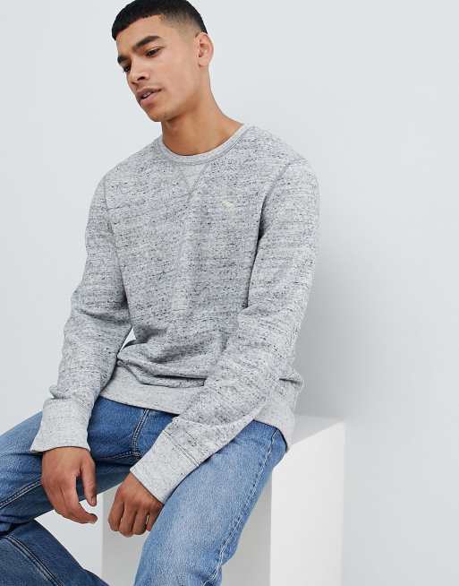 abercrombie crew neck zip sweater