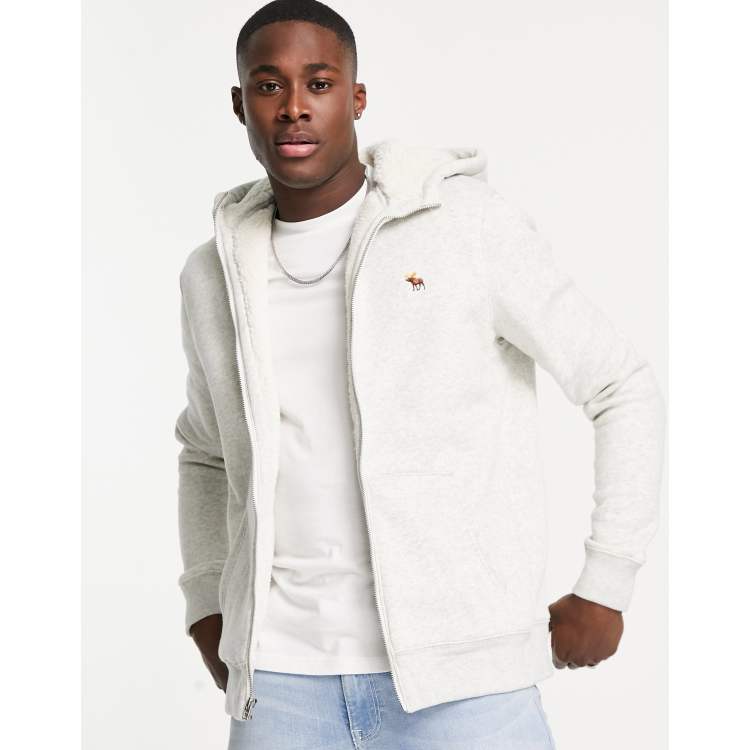 Abercrombie full zip logo hoodie sale