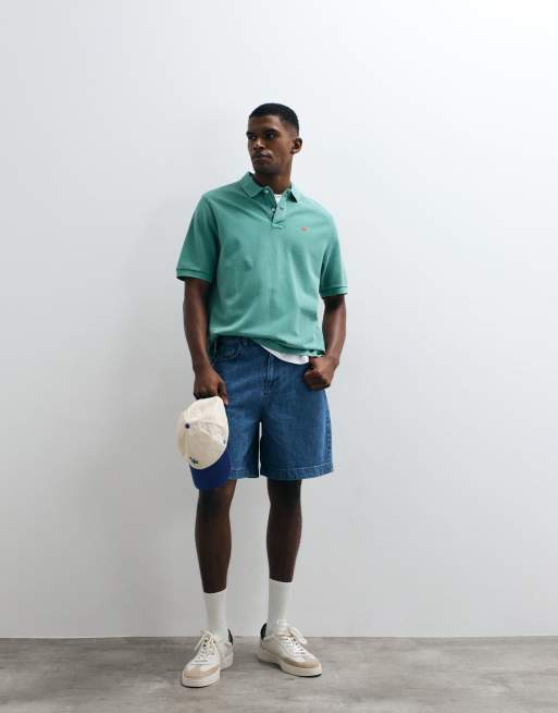 Abercrombie & Fitch icon logo short sleeve polo in green, 2 of 5