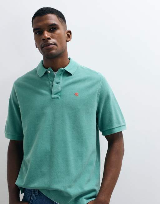 Abercrombie & Fitch icon logo short sleeve polo in green, 5 of 5