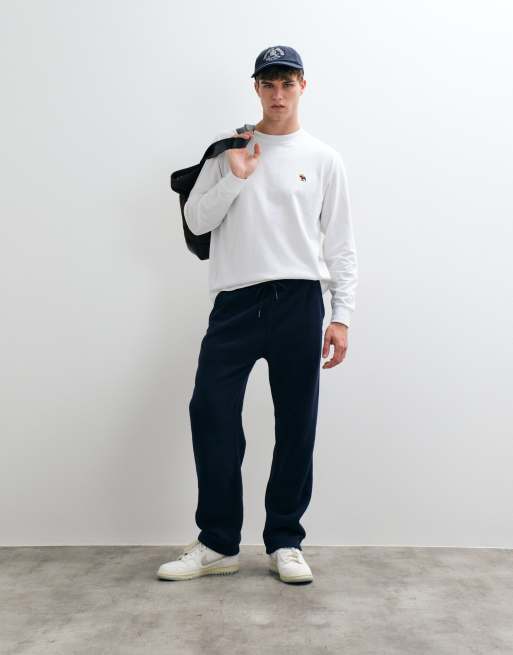 Abercrombie & Fitch icon logo straight leg joggers in navy, 2 of 5