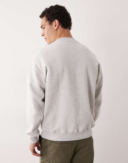Abercrombie & Fitch icon logo sweatshirt in gray heather, 3 of 5