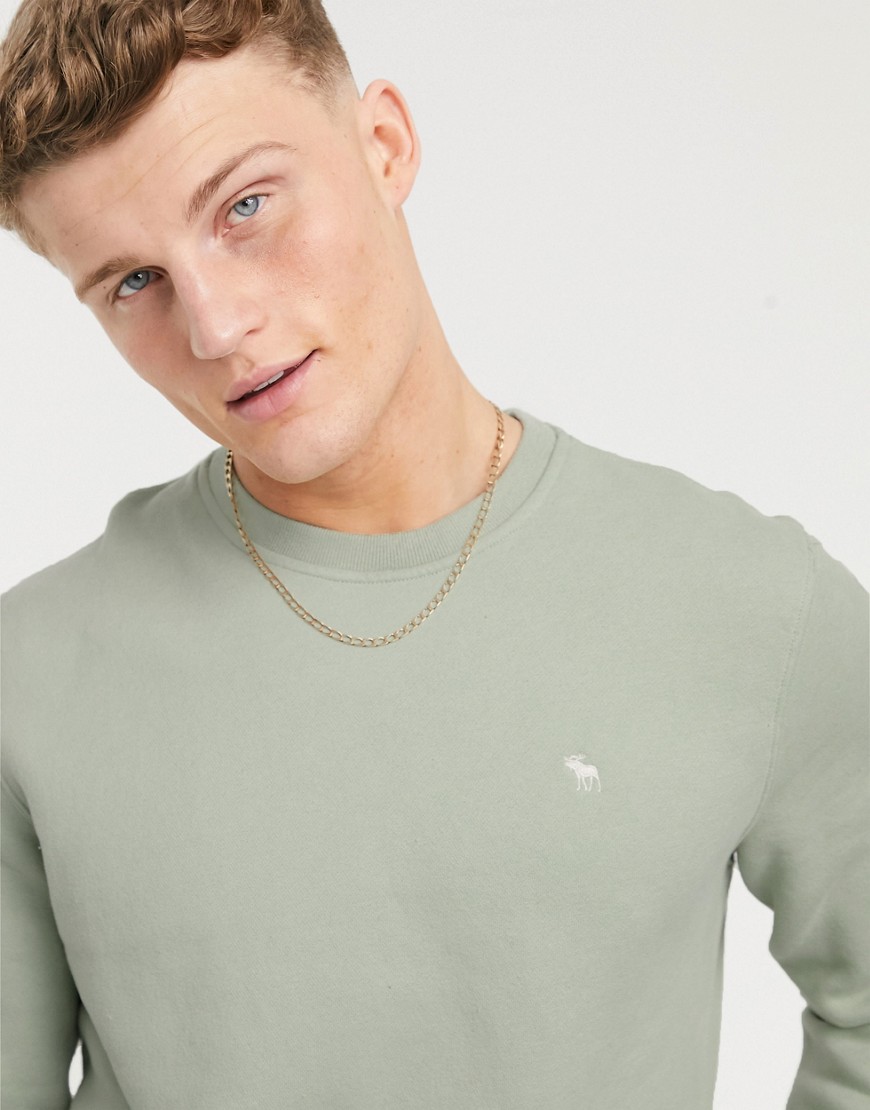 Abercrombie & Fitch Icon Logo Sweatshirt In Green