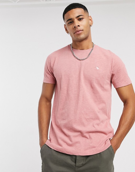 Abercrombie & Fitch icon logo t-shirt in pink marl