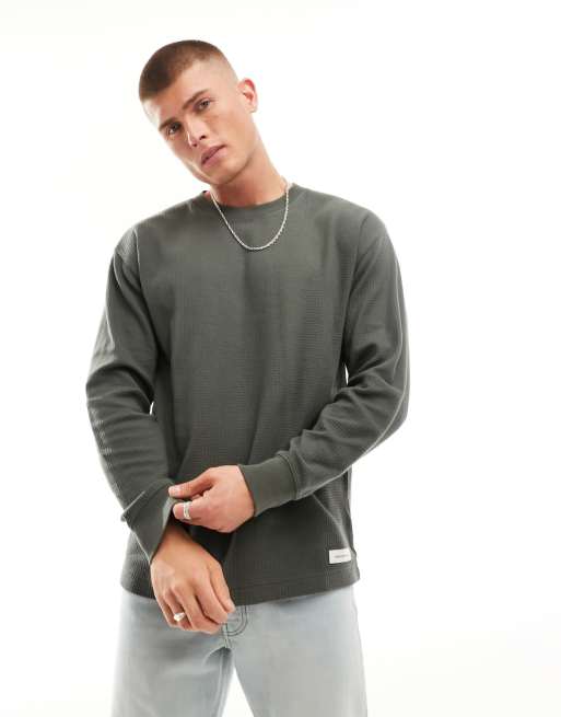 Long Sleeve Relaxed Fit Thermal Shirt - Green