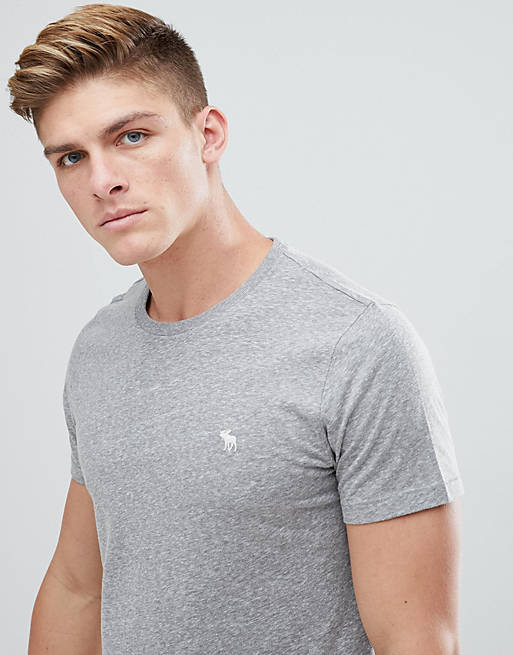 Abercrombie & Fitch Icon Moose Logo Crew Neck T-Shirt in Grey | ASOS