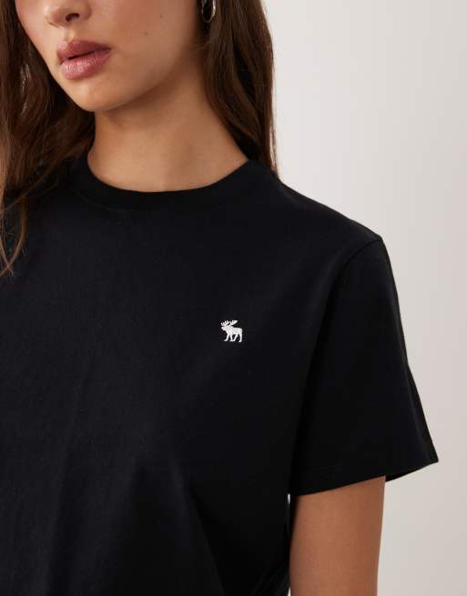 Abercrombie & Fitch - Icon - T-shirt nera con logo, 3 di 4