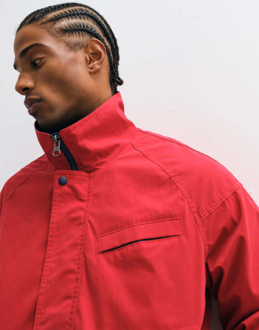 Abercrombie & Fitch jack met rits en kraag in rood, 2 van 5