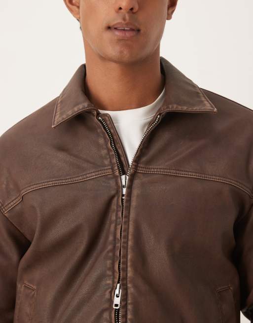 Abercrombie & Fitch - Jack van imitatieleer in bruin, 5 van 5