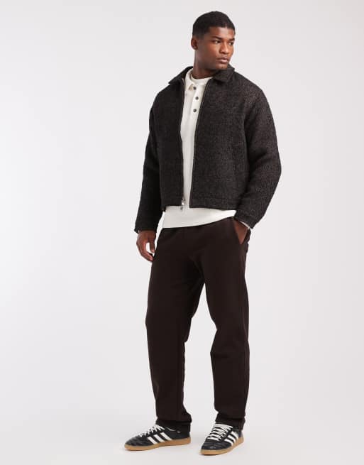 Abercrombie & Fitch – Jacke aus Wollmix in Dunkelbraun mit Fischgrätmuster , 2 von 5