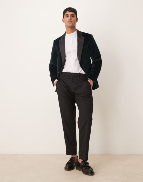 Abercrombie & Fitch - Jakkesæt med enkeltradet blazer og smokingbukser i velour - view 1