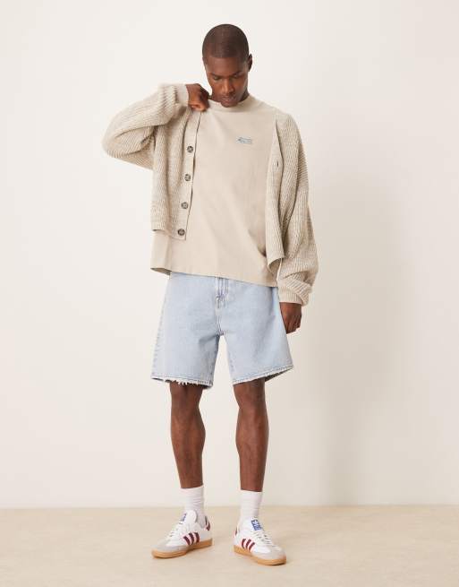Abercrombie & Fitch – Jasnoniebieskie szorty jeansowe o luźnym kroju