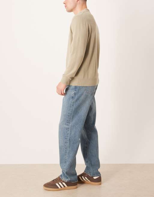 Abercrombie & Fitch - Jean ample à 5 poches - Bleu moyen délavé, 2 de 5