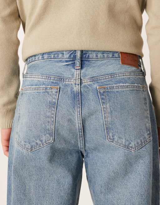 Abercrombie & Fitch - Jean ample à 5 poches - Bleu moyen délavé, 4 de 5