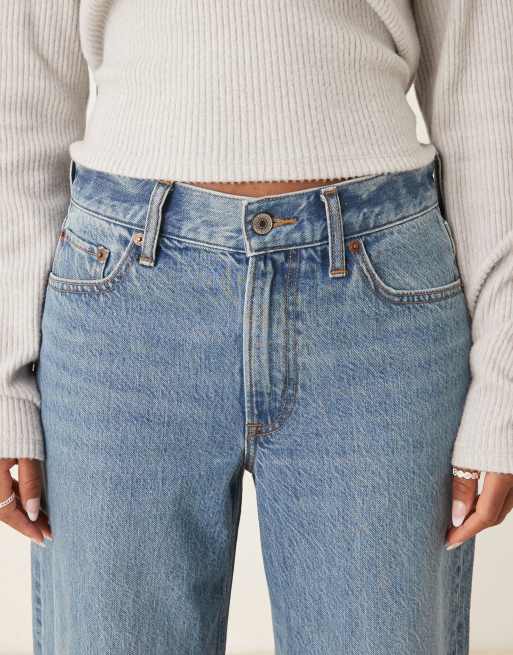 Abercrombie & Fitch - Jean ample à taille basse - Délavage clair, 3 de 5