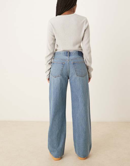 Abercrombie & Fitch - Jean ample à taille basse - Délavage clair, 4 de 5