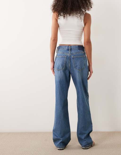 Abercrombie & Fitch - Jean ample à taille haute - Bleu vintage délavé, 3 de 5