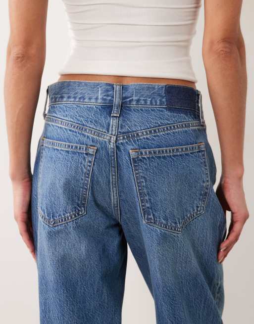 Abercrombie & Fitch - Jean ample à taille haute - Bleu vintage délavé, 5 de 5