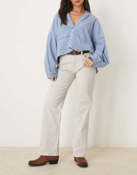 Abercrombie & Fitch - Jean baggy à taille basse - Beige - view 1