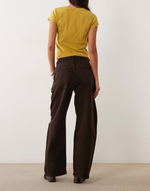 Abercrombie & Fitch jean barrel taille haute marron, 3 de 5