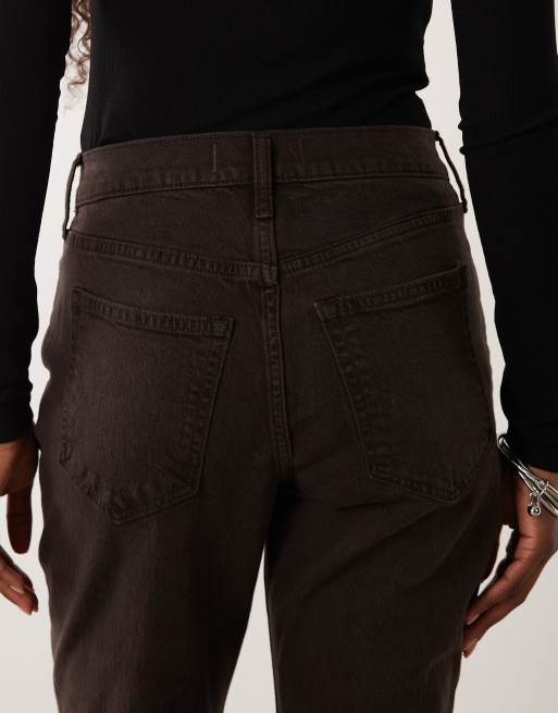 Abercrombie & Fitch jean bootcut taille haute marron, 2 de 5