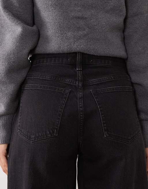 Abercrombie & Fitch jean coupe barrel taille haute en noir intense, 4 de 5