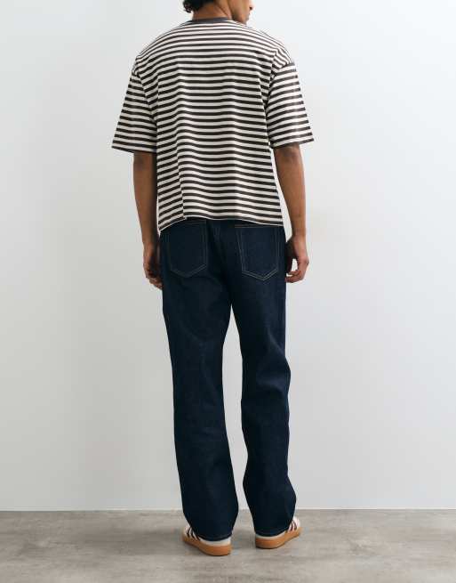 Abercrombie & Fitch jean coupe relaxed délavage bleu indigo, 3 de 5