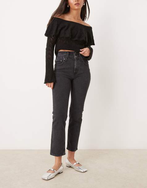 Abercrombie & Fitch - Jean droit à double taille - Noir - view 1