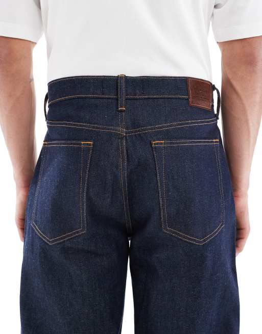 Abercrombie & Fitch - Jean droit ample - Bleu foncé délavé, 4 de 5