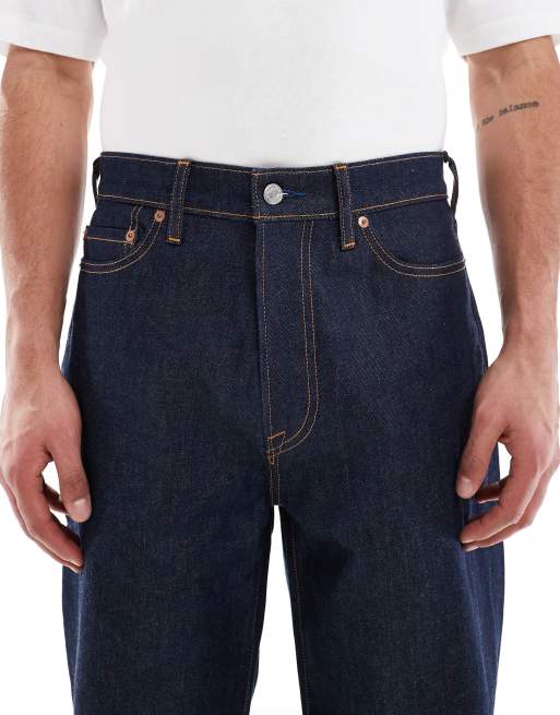 Abercrombie & Fitch - Jean droit ample - Bleu foncé délavé, 5 de 5
