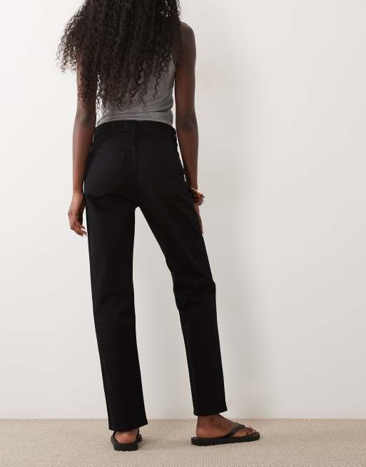 Abercrombie & Fitch jean droit taille haute noir, 2 de 5