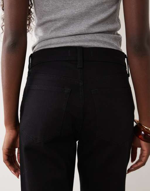 Abercrombie & Fitch jean droit taille haute noir, 4 de 5
