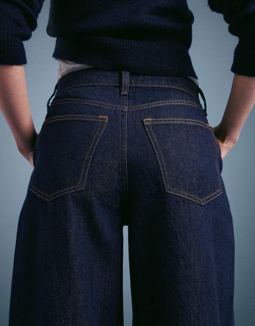 Abercrombie & Fitch - Jean large à taille haute - Bleu indigo, 4 de 5
