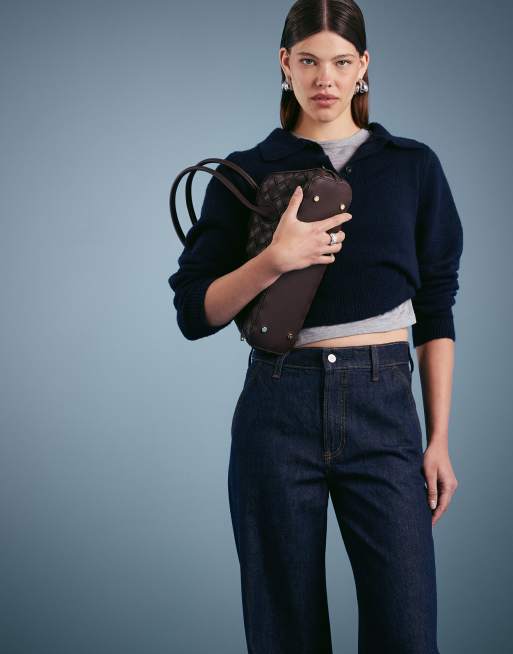Abercrombie & Fitch - Jean large à taille haute - Bleu indigo, 5 de 5