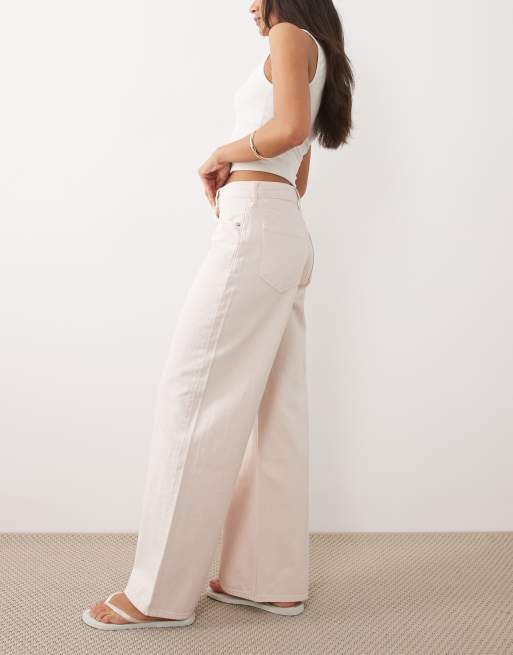 Abercrombie & Fitch - Jean large à taille haute - Rose clair, 3 de 5