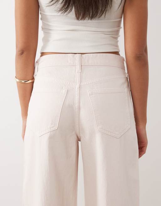 Abercrombie & Fitch - Jean large à taille haute - Rose clair, 4 de 5
